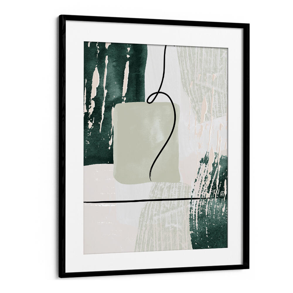 ABSTRACT SHAPES IN GREEN III , BOHO ART PAINTINGS