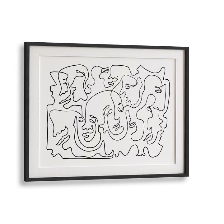 FACES IN FLOW , LINE ART PAINTINGS