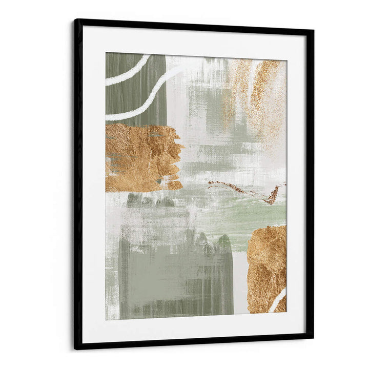 WHITE LINES ON GREEN II , BOHO ART PAINTINGS