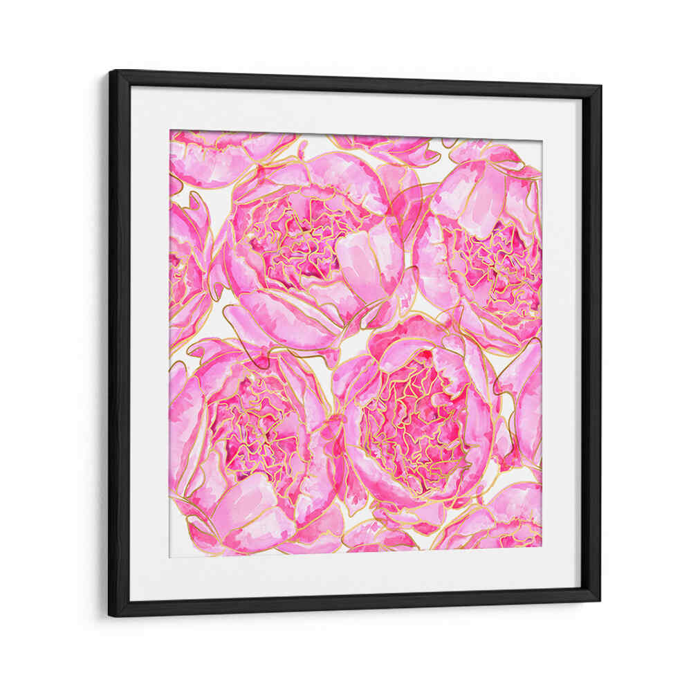 SALLY'S PEONIES PATTERN , FLORAL FLOWER PAINTINGS