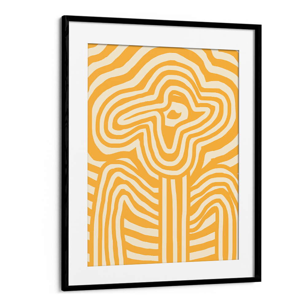 YELLOW STRIPED FLOWER , FLORAL FLOWER PAINTINGS