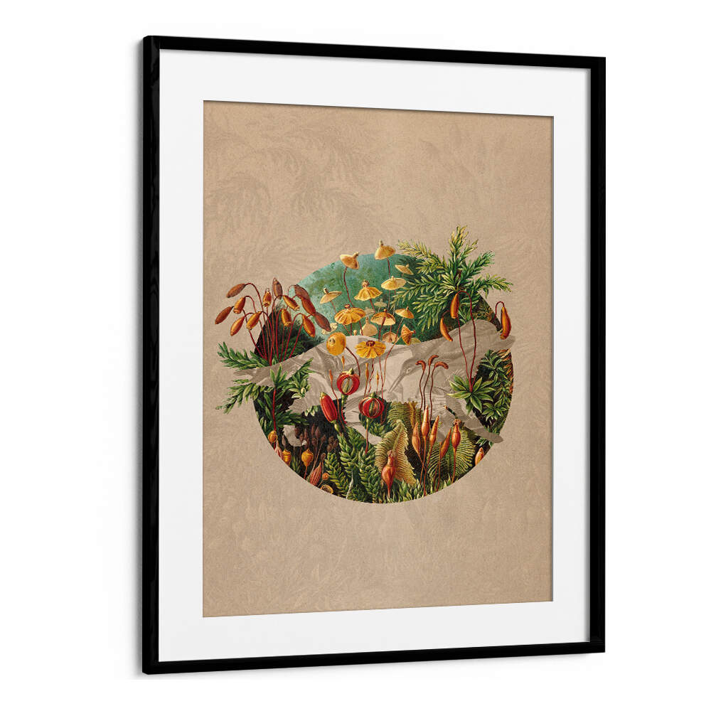Stunning NATURE, FLORAL FLOWER PAINTINGS featuring vibrant plants and mushrooms in a modern frame for any decor.