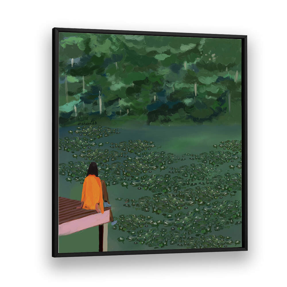 DAYDREAMING AT THE LAKE , PORTRAITS & FIGURATIVE ILLUSTRATIONS