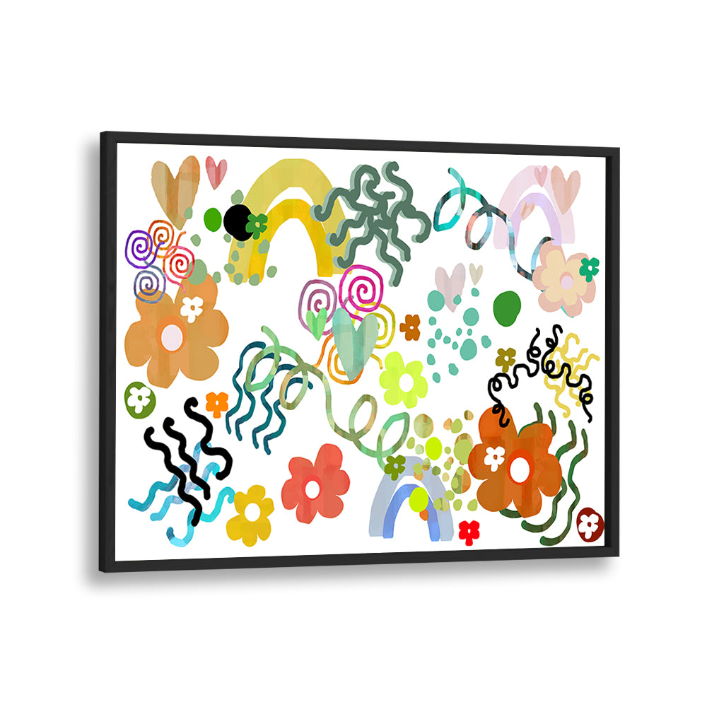 Vibrant FLOWERS LOVE RAINBOWS, FLORAL FLOWER PAINTINGS mural adds a lively, colorful touch to your space.
