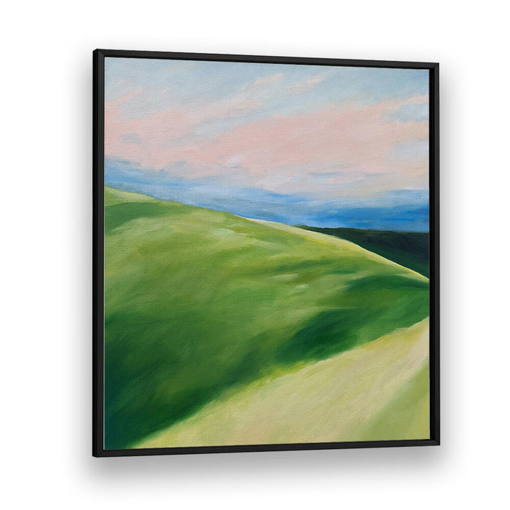 GREEN HILLS AND PATH , LANDSCAPE PAINTINGS