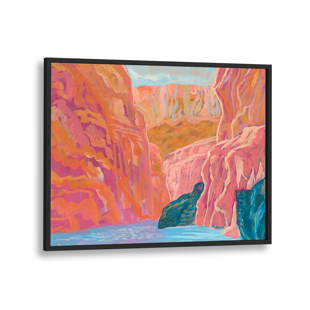 Vibrant PINK CANYON, LANDSCAPE PAINTINGS showcase dramatic hues, enhancing your living space with nature's beauty.