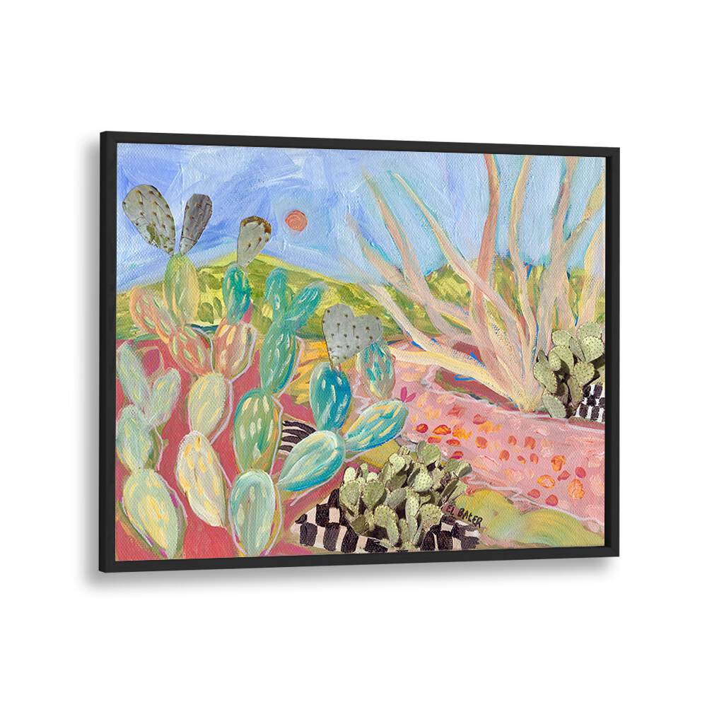 Vibrant PRICKLY PEAR CACTUS, LANDSCAPE PAINTINGS showcasing desert beauty and colors, perfect for your living space.