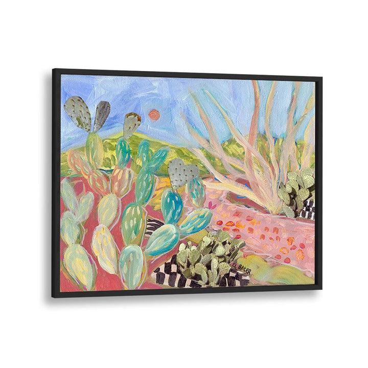 Vibrant PRICKLY PEAR CACTUS, LANDSCAPE PAINTINGS showcasing desert beauty and colors, perfect for your living space.