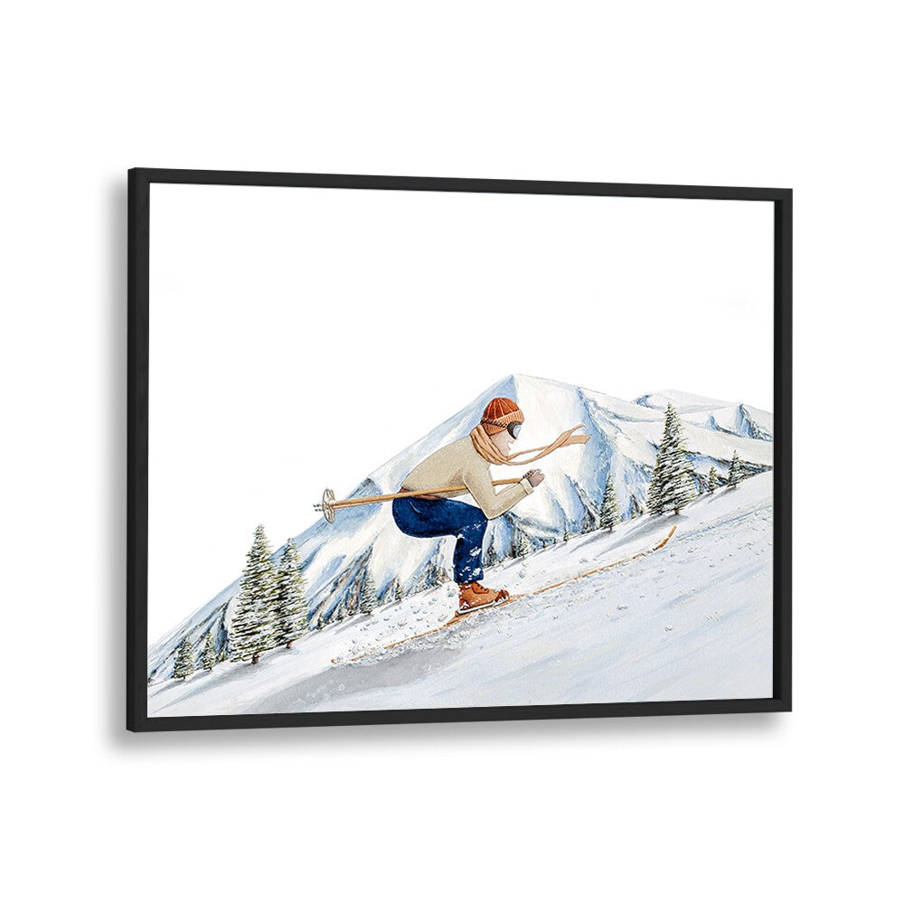 Stunning PARADOXICA, SPORTS POSTERS depict a skier in motion, perfect for luxury home decor and sports enthusiasts.