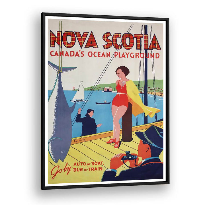 NOVA SCOTIA, VINTAGE TRAVEL POSTERS showcase the charm of Canada's ocean playground in vibrant colors.