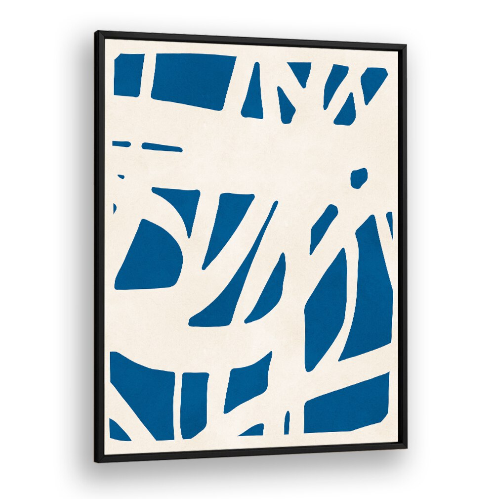 Bold blue shapes create a striking contrast in EXPRESSIVE LINES VII, ABSTRACT PAINTINGS, perfect for art lovers.