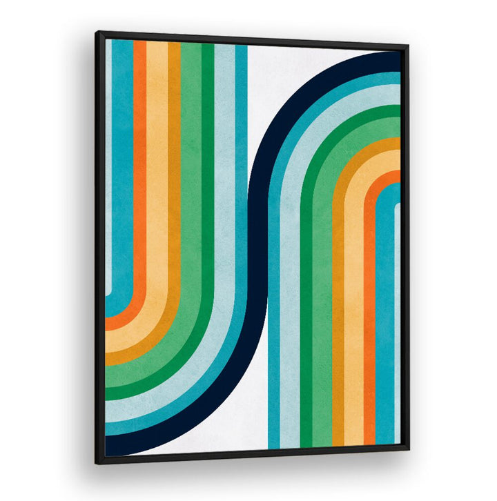 Vibrant CURVED LINES II, GEOMETRIC ART PRINTS, showcasing colorful fluid lines that enhance any space beautifully.