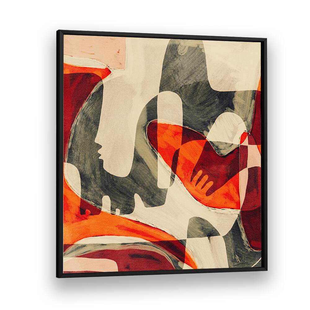 Stylish UNFOLDING III, BOHO ART PAINTINGS with abstract shapes in warm colors, perfect for modern decor.