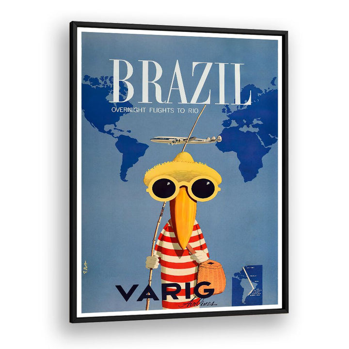 Showcasing vibrant BRAZIL I, VINTAGE TRAVEL POSTERS, this art captures Brazil's lively culture and stunning landscapes.