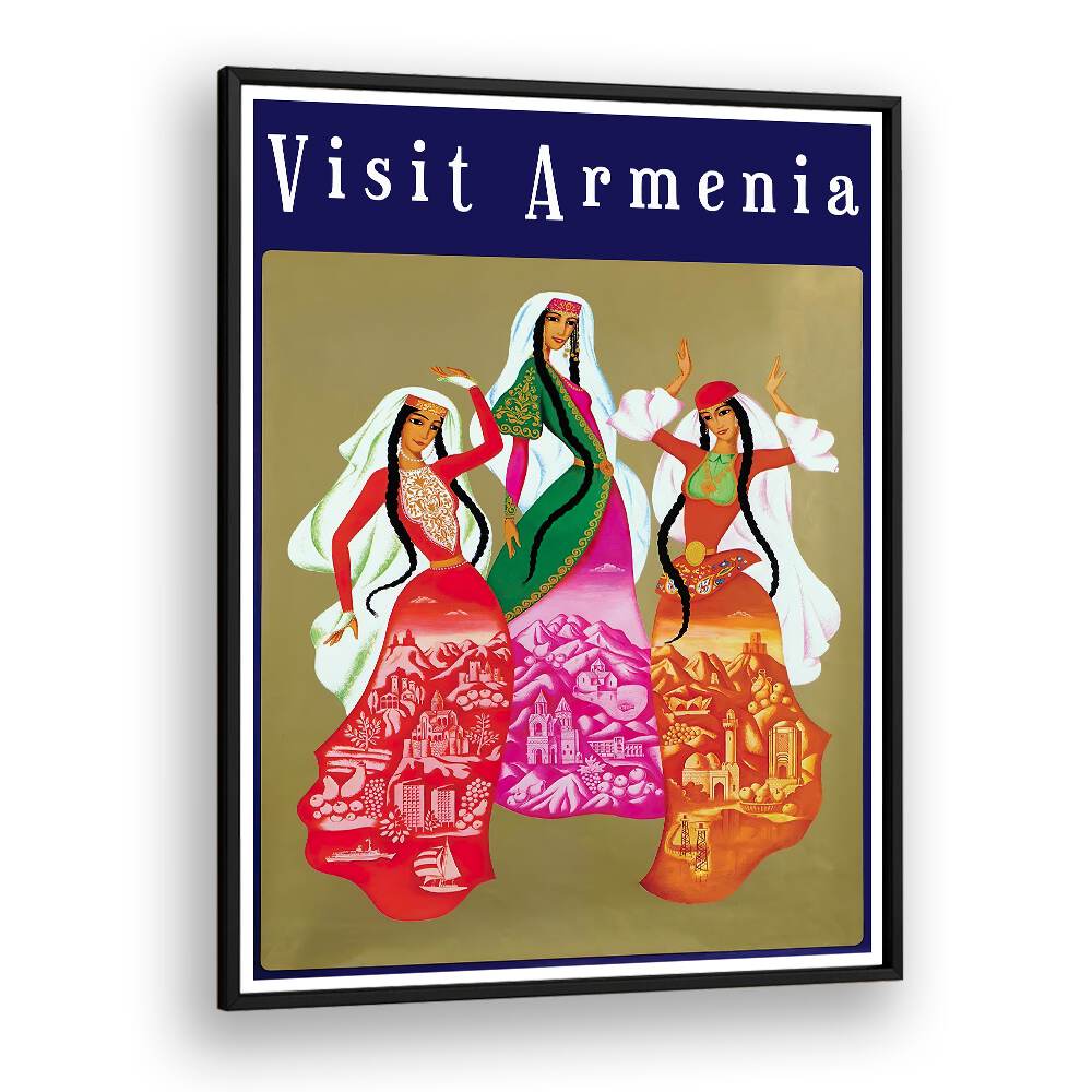 Vibrant ARMENIA, VINTAGE TRAVEL POSTERS showcasing cultural beauty and landscapes, perfect for home decor.