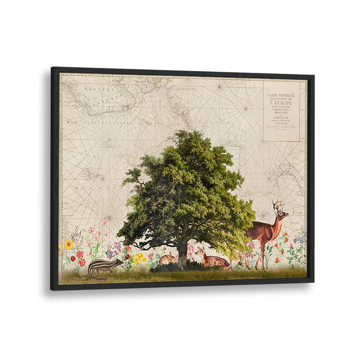 Stunning NORDIC WOODS II, ANIMAL PAINTINGS by Andrea Haase, featuring serene wildlife in a vibrant natural setting.