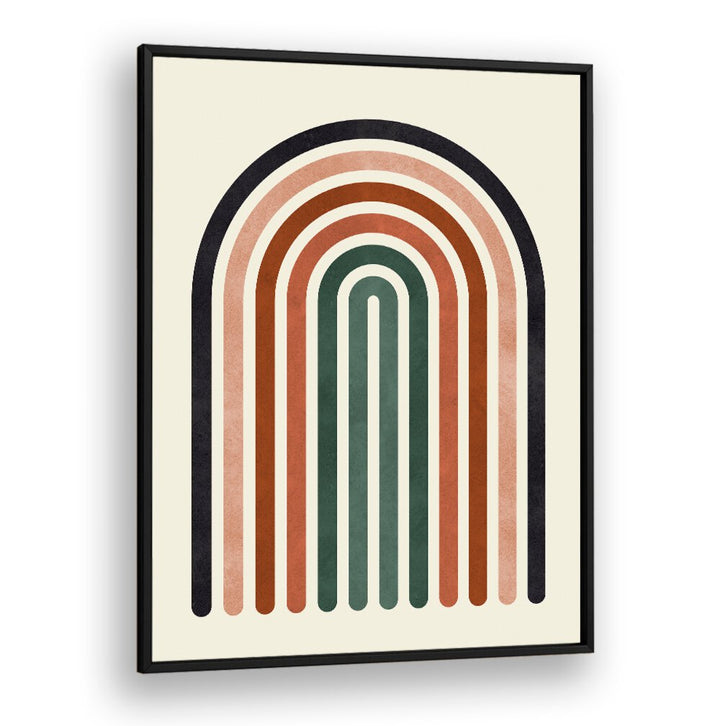 Colorful abstract design featuring arches in earthy tones, perfect for enhancing spaces with LINES AND ARCS V, BOHO ART PAINTINGS.