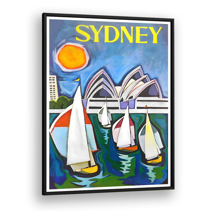 Bright and colorful SYDNEY, VINTAGE TRAVEL POSTERS showcasing iconic sailing views, perfect for home decor.