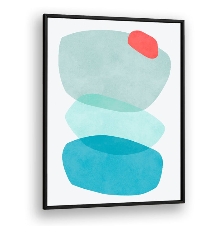 Colorful abstract design featuring layered shapes, perfect for enhancing spaces with ROCK OVERLAY IV, ABSTRACT PAINTINGS.