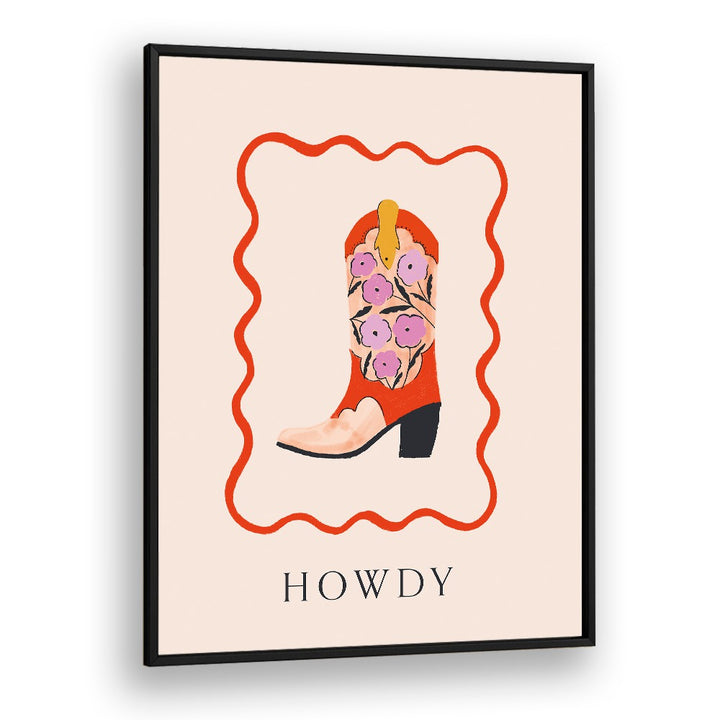 Colorful cowboy boot artwork representing the HOWDY II, COWBOY spirit in modern Americana decor. Perfect for any rustic setting.