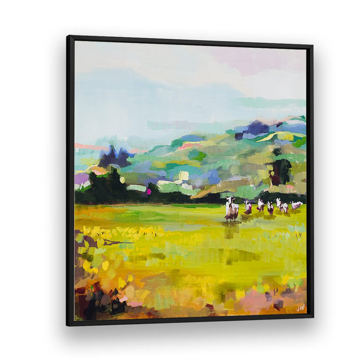 Vibrant PASTURE , LANDSCAPE PAINTINGS showcasing serene fields and gentle hills, perfect for enhancing any living space.