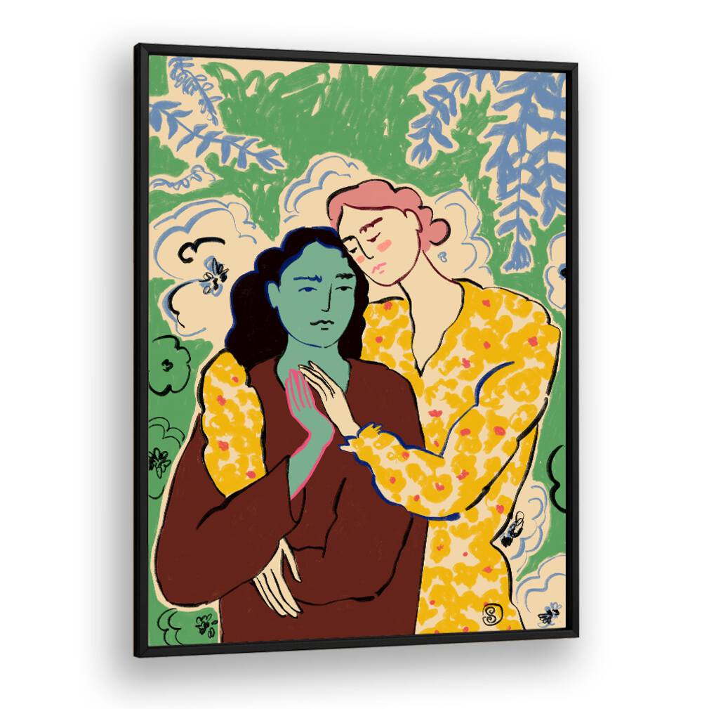 Captivating HOLDING HANDS, VIBRANT art print showcasing connection and emotion, perfect for energizing your space.