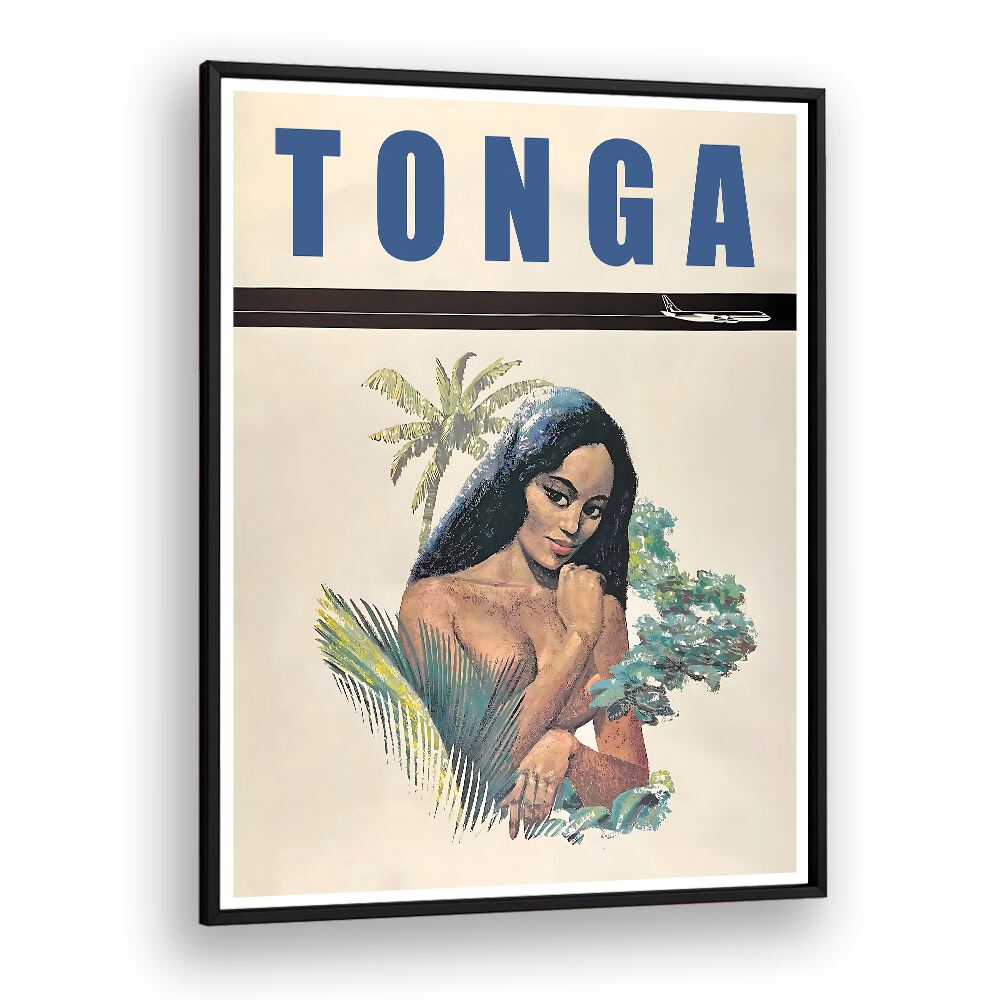 TONGA Vintage Travel Posters featuring a tropical scene that captures adventure and nostalgia for your space.