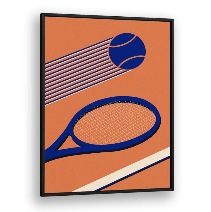 Colorful TENNIS 80'S, SPORTS POSTERS showcasing retro tennis racket and ball design for nostalgic sports enthusiasts.