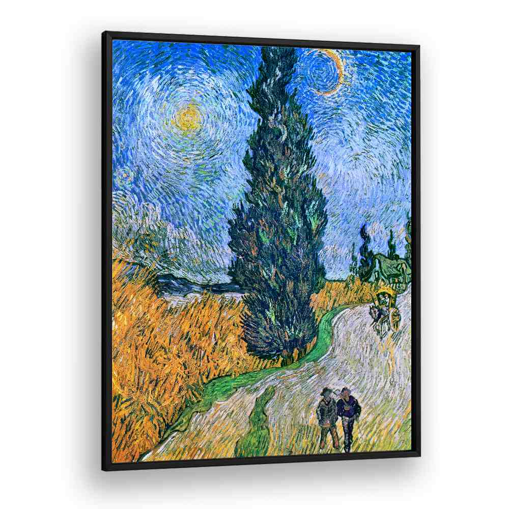 VINCENT VAN GOGH'S ROAD WITH CYPRESS AND STAR (1890) ,  VINTAGE PAINTINGS