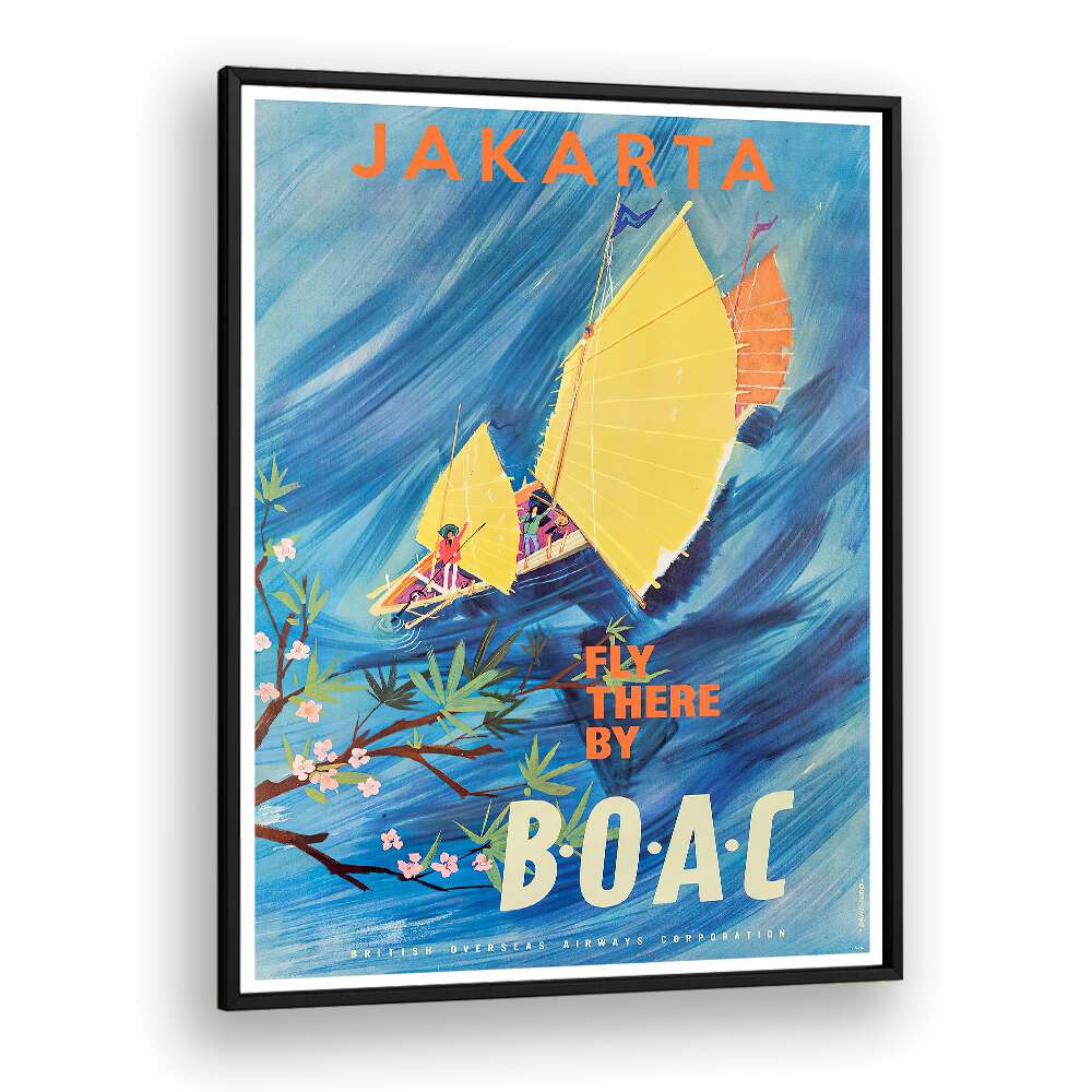 JAKARIA Vintage Travel Posters showcase a vibrant Jakarta design, perfect for adding charm to any space.