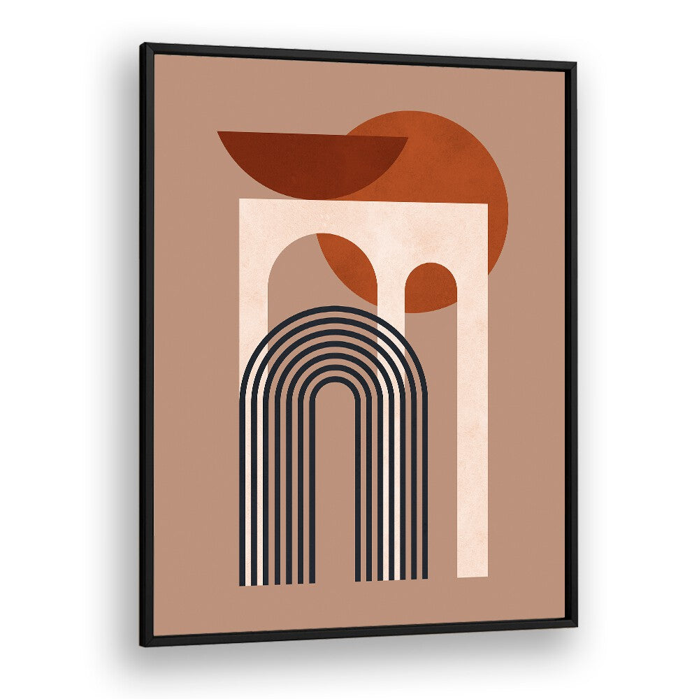 Stunning GEOMETRIC COMPOSITION I, BOHO ART PAINTINGS in earthy tones, perfect for a minimalist home decor.