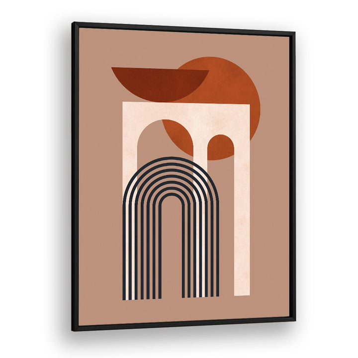 Stunning GEOMETRIC COMPOSITION I, BOHO ART PAINTINGS in earthy tones, perfect for a minimalist home decor.