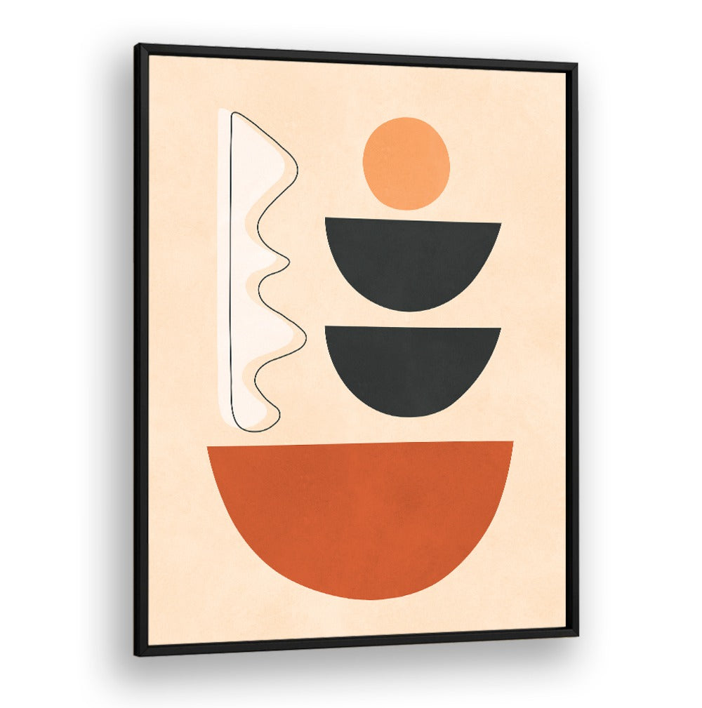 Abstract shapes in warm tones highlight SEMICIRCLES II, BOHO ART PAINTINGS, perfect for modern decor enthusiasts.