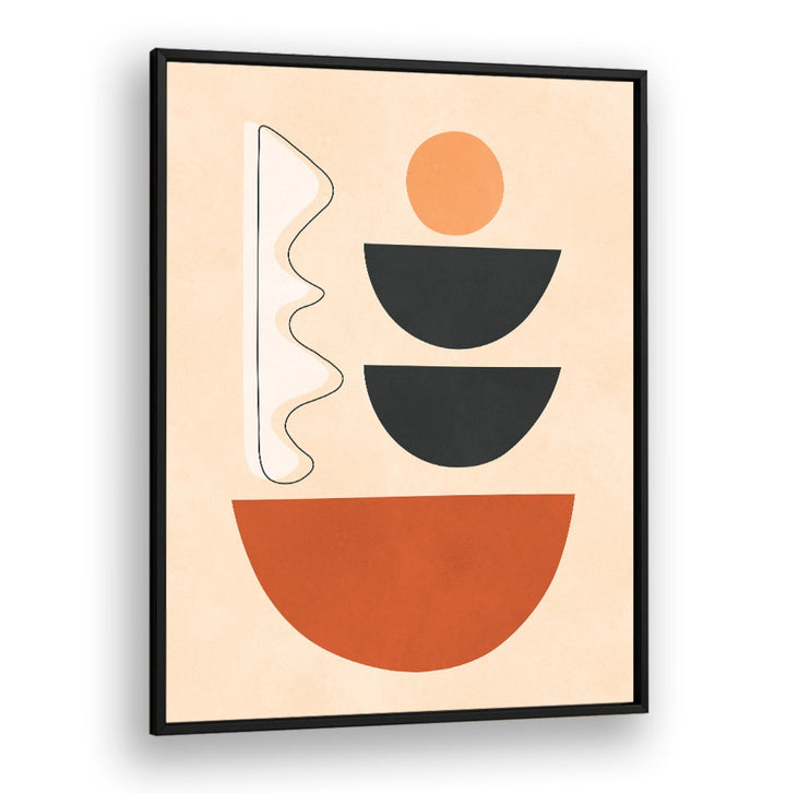 Abstract shapes in warm tones highlight SEMICIRCLES II, BOHO ART PAINTINGS, perfect for modern decor enthusiasts.