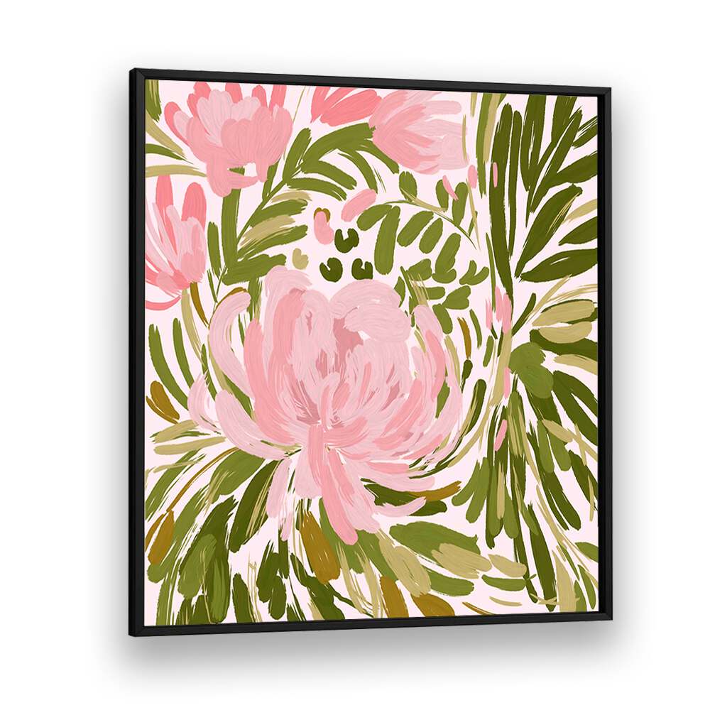 Vibrant PROJECT ROSE, FLORAL FLOWER PAINTINGS featuring elegant pink blooms and lush green leaves. Perfect for decor!