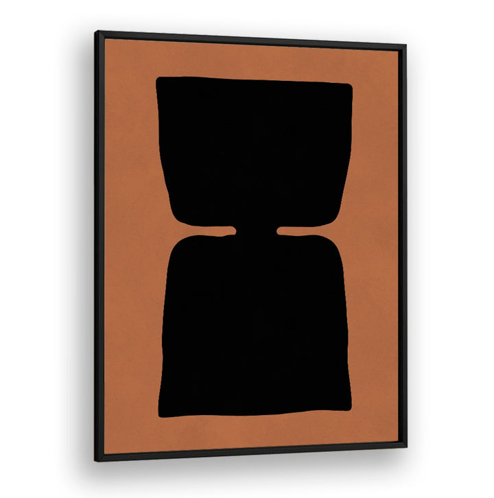 Bold black shapes on earthy tones in TRIBAL SHAPES XIX, GEOMETRIC ART PRINTS create a striking focal point.