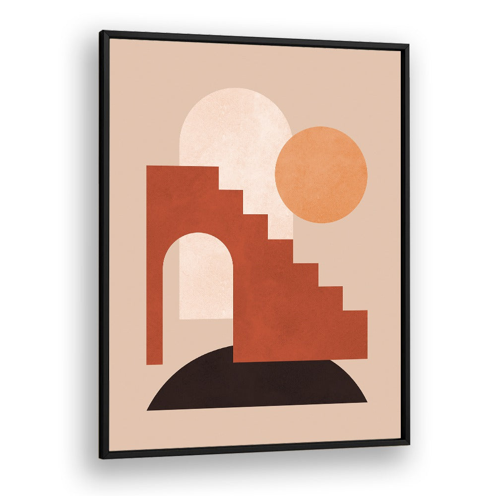 Bold geometric shapes and warm colors define GEOMETRIC COMPOSITION IV, BOHO ART PAINTINGS, perfect for your stylish decor.