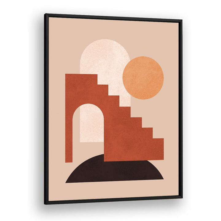 Bold geometric shapes and warm colors define GEOMETRIC COMPOSITION IV, BOHO ART PAINTINGS, perfect for your stylish decor.