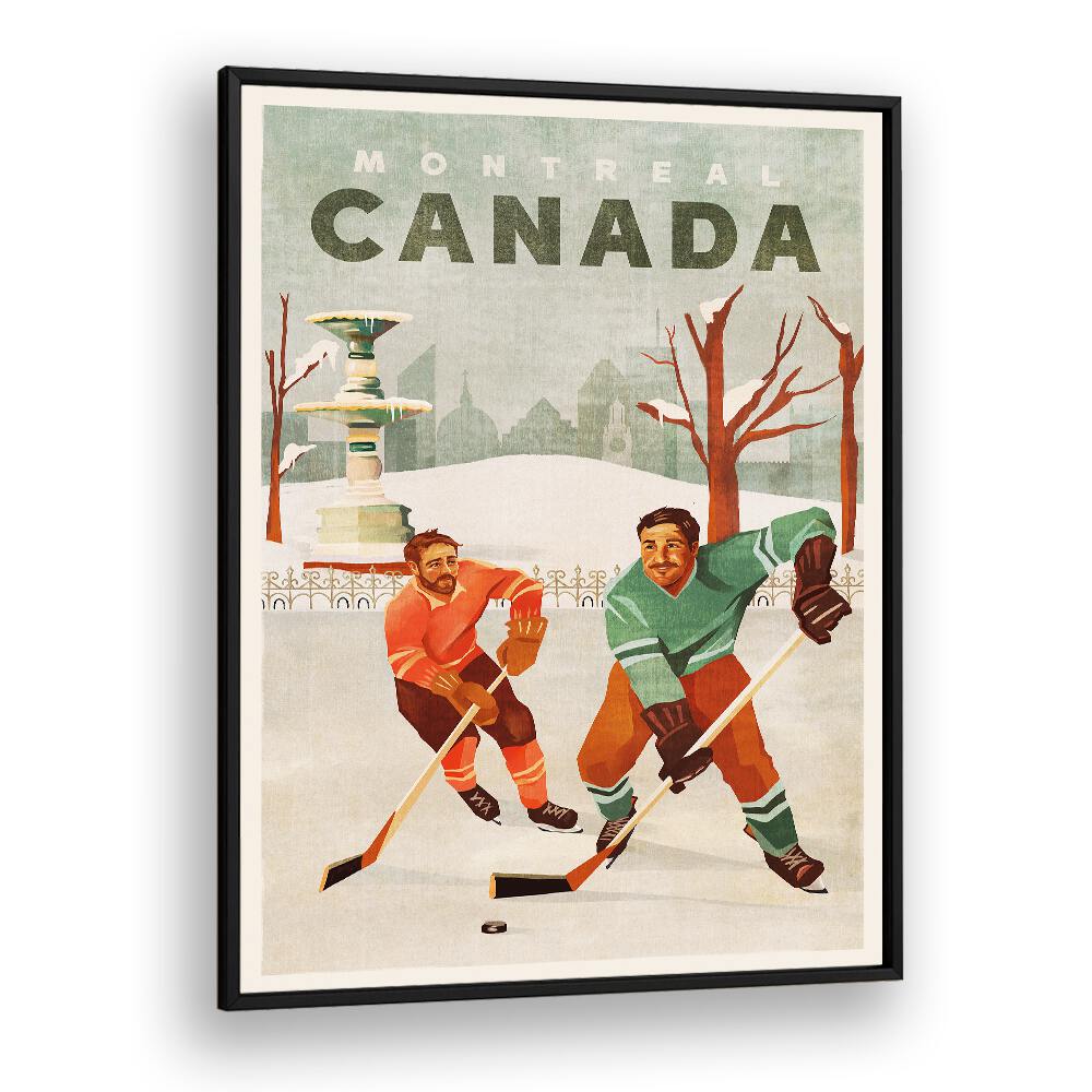 Montreal Canada Pond Hockey Guys poster showcasing the spirit of ice hockey. Perfect for CANADA HOCKEY GUYS, SPORTS POSTERS.