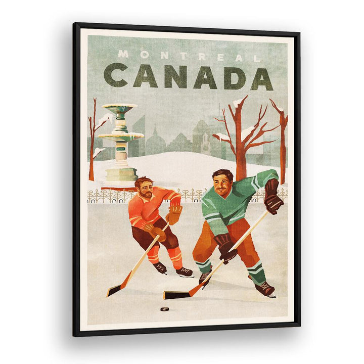 Montreal Canada Pond Hockey Guys poster showcasing the spirit of ice hockey. Perfect for CANADA HOCKEY GUYS, SPORTS POSTERS.
