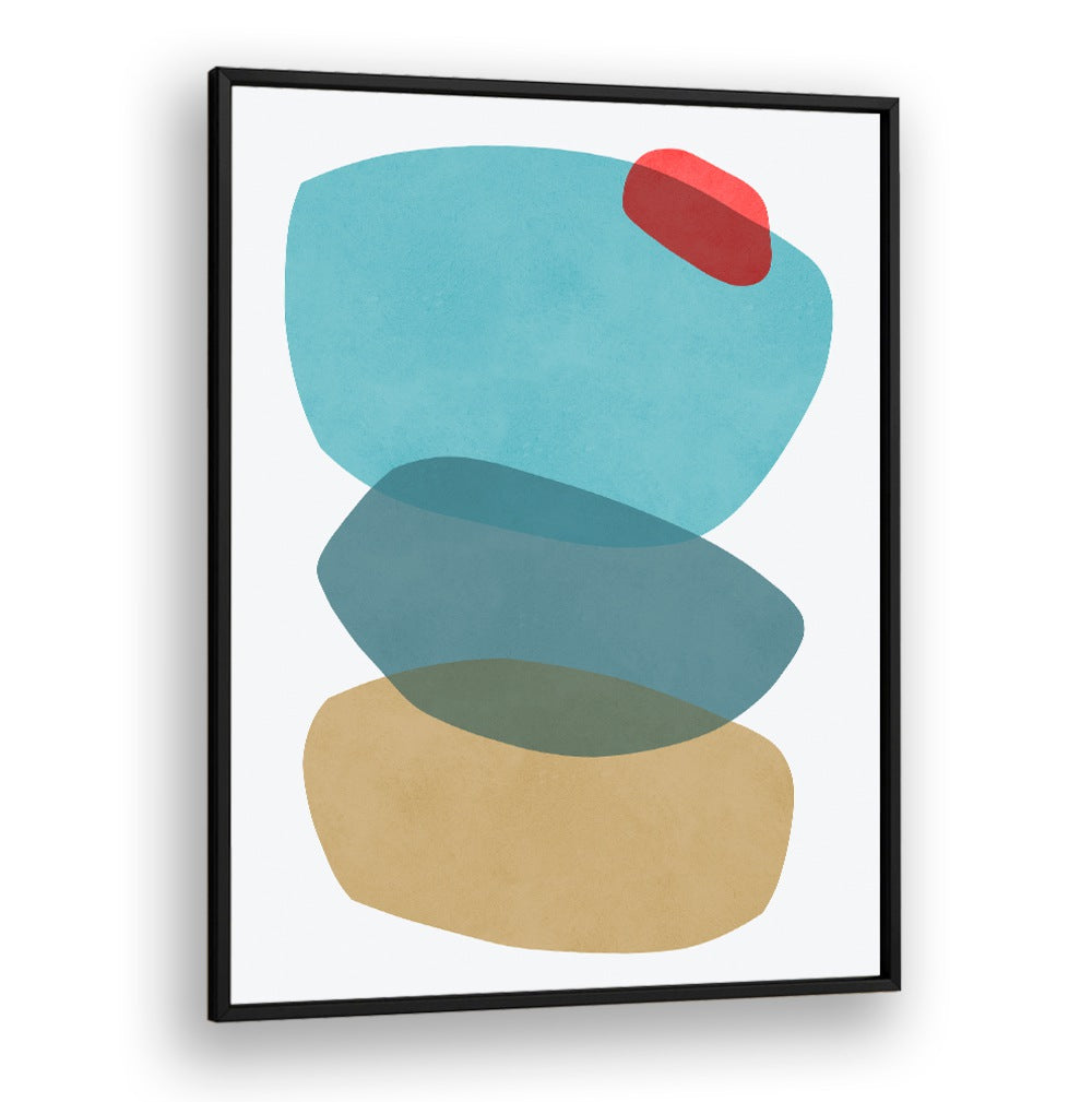 Colorful abstract shapes in ROCK OVERLAY V, ABSTRACT PAINTINGS enhance any modern space with vibrant aesthetics.