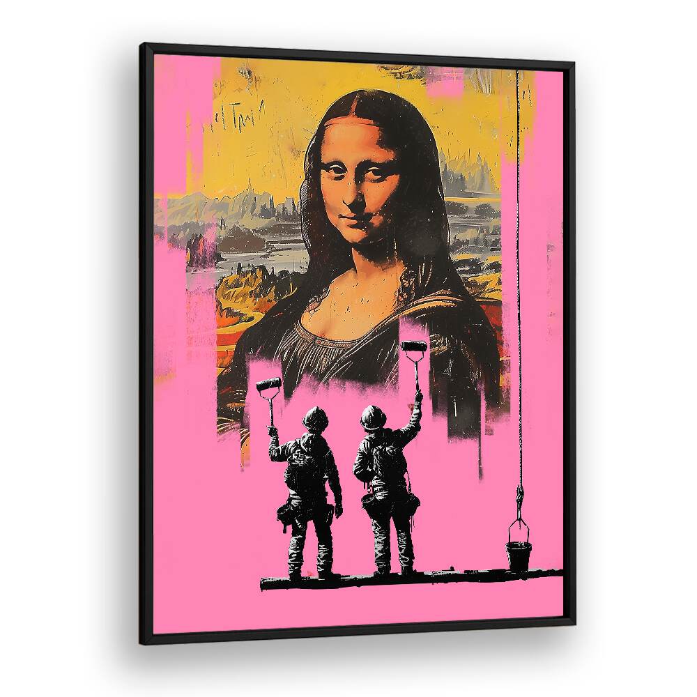 Vibrant PINK MONALISA, POP ART PAINTINGS blend classic and contemporary styles, perfect for any art lover's space.