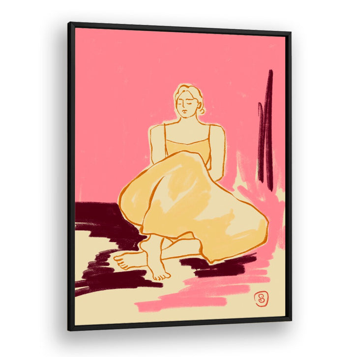 Vibrant art print featuring a seated figure, embodying the essence of PINK DREAM, VIBRANT for stylish decor.