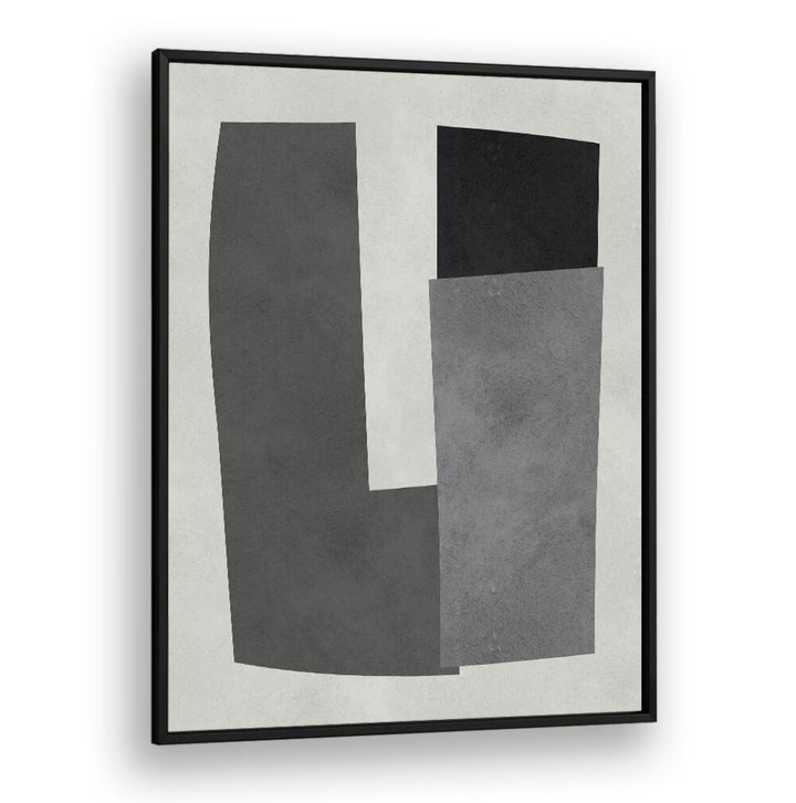 Stylish MODERN SHAPES X, GEOMETRIC ART PRINTS in a contemporary black and gray design, perfect for modern decor.