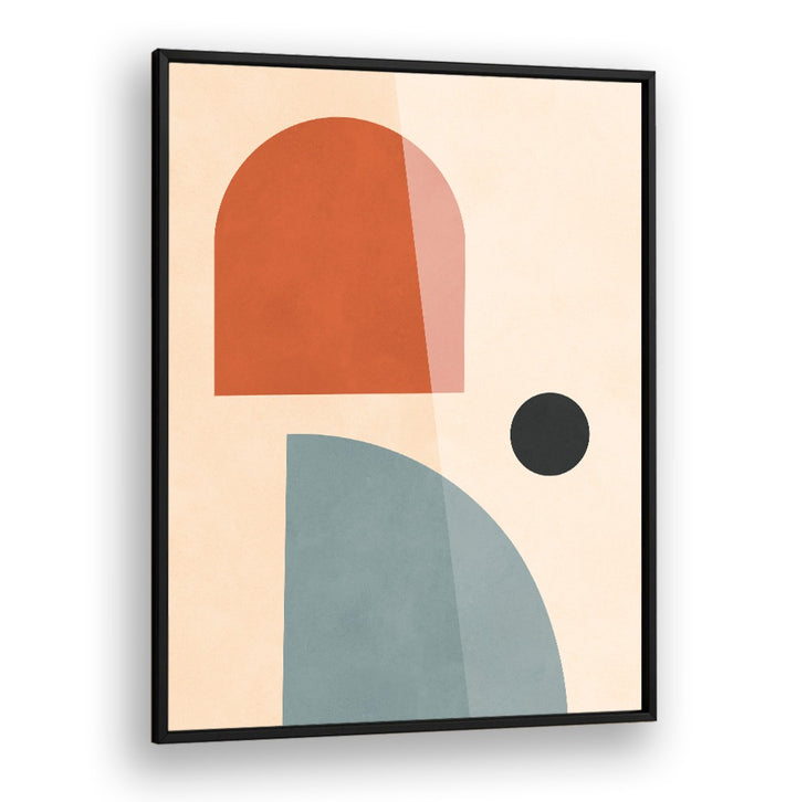 Bright and modern SEMICIRCLES I, BOHO ART PAINTINGS feature unique geometric shapes, perfect for stylish decor.