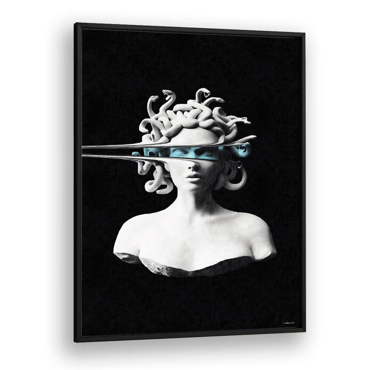 Stunning PORTRAIT OF MEDUSA, ALTERED ART PRINTS by UNDERDOTT, blending classic artistry with modern flair.