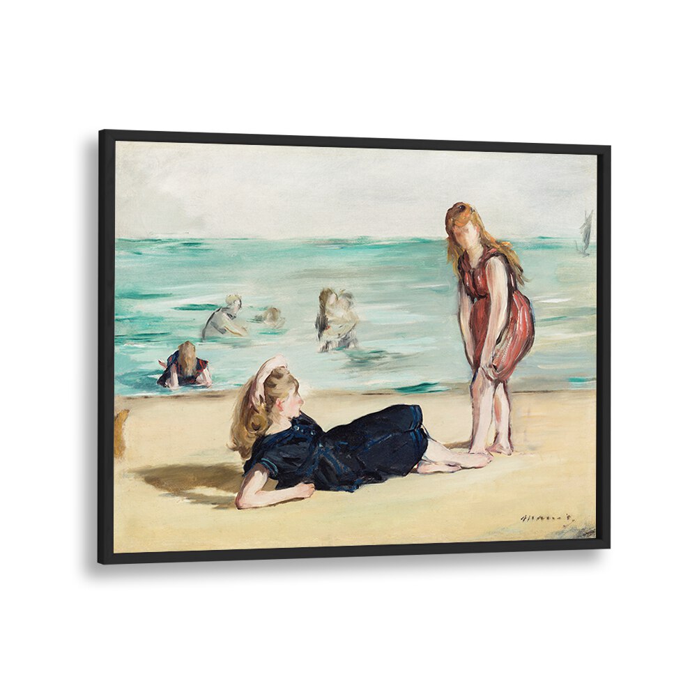 ON THE BEACH  , VINTAGE PAINTINGS