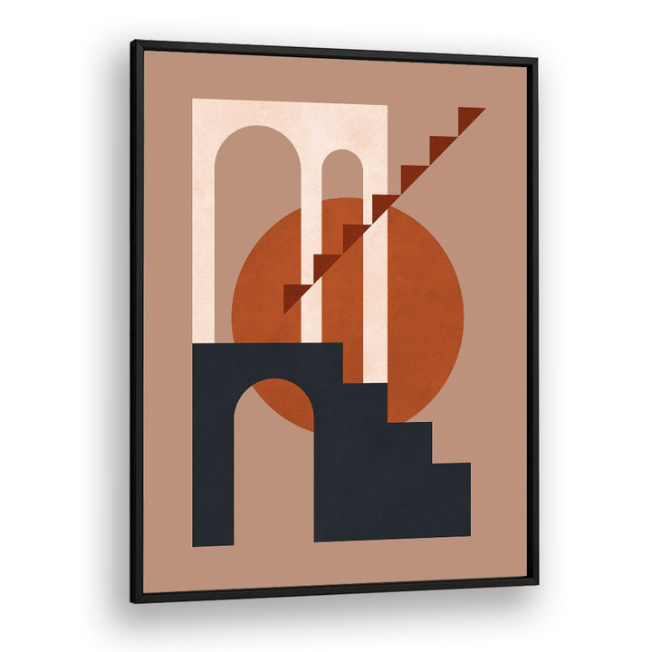 Modern art piece GEOMETRIC COMPOSITION V, BOHO ART PAINTINGS, showcasing abstract shapes and earthy tones.
