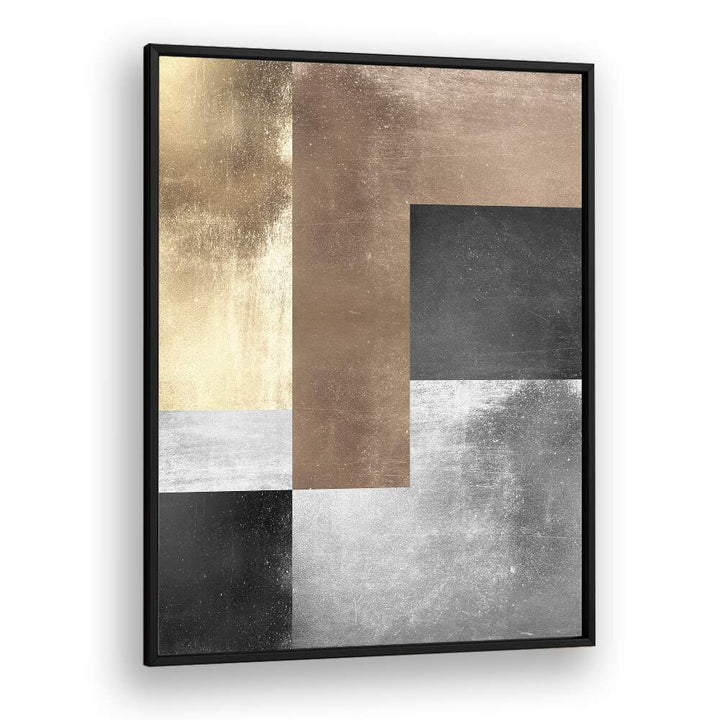 Elegant GOLD TEXTURES IV, GEOMETRIC ART PRINTS blend luxurious gold, silver, and black tones, perfect for modern decor.