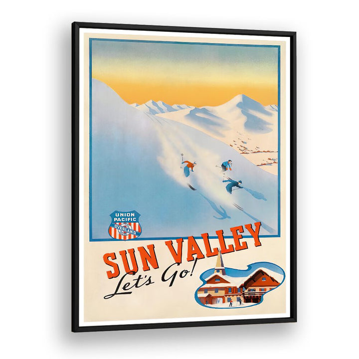 Explore SUN VALLEY, VINTAGE TRAVEL POSTERS showcasing stunning winter landscapes and nostalgic charm. Perfect for decor!